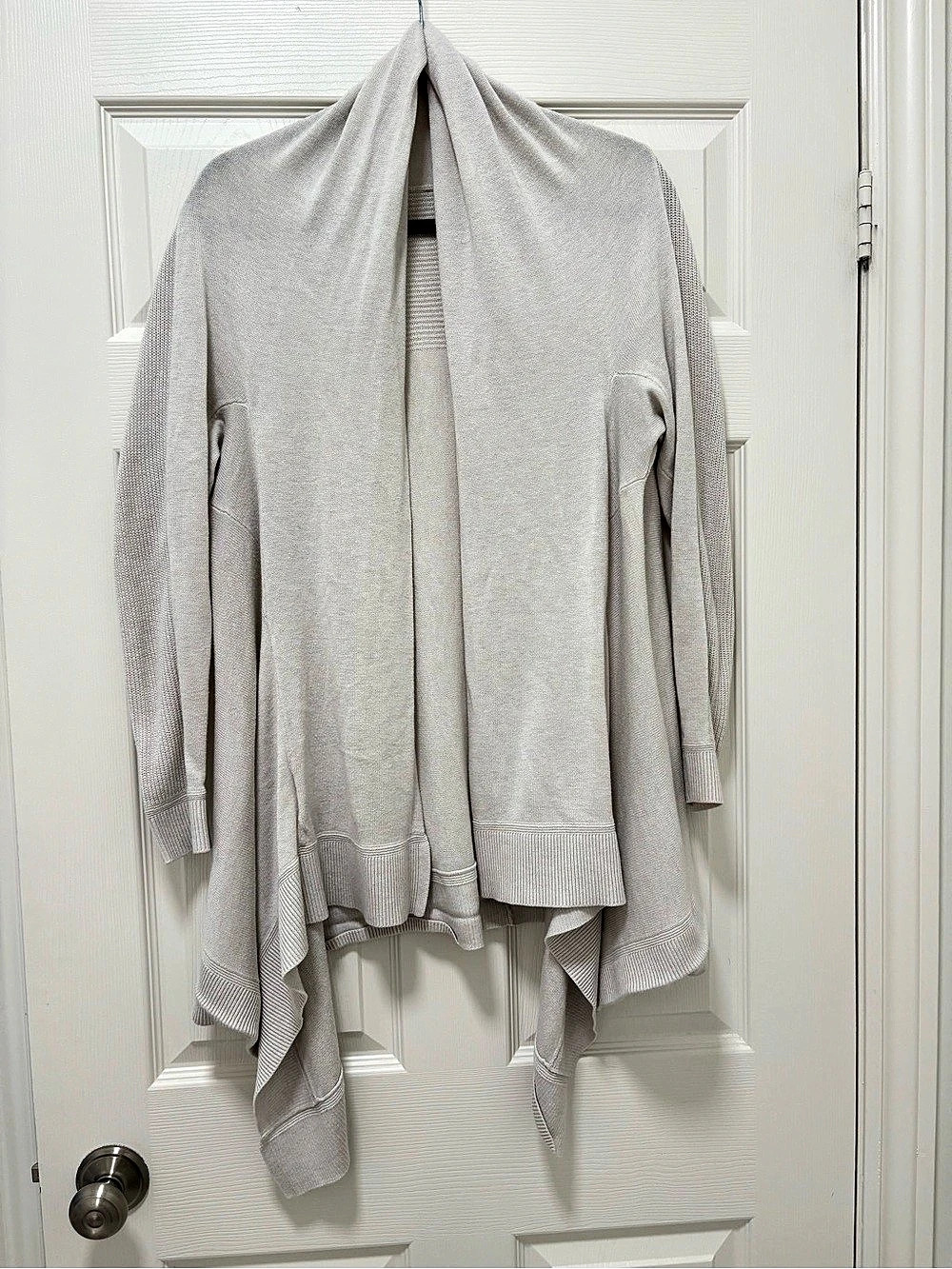 Lululemon Merino Wool-Blend Ribbed Long Wrap Sweater Cream